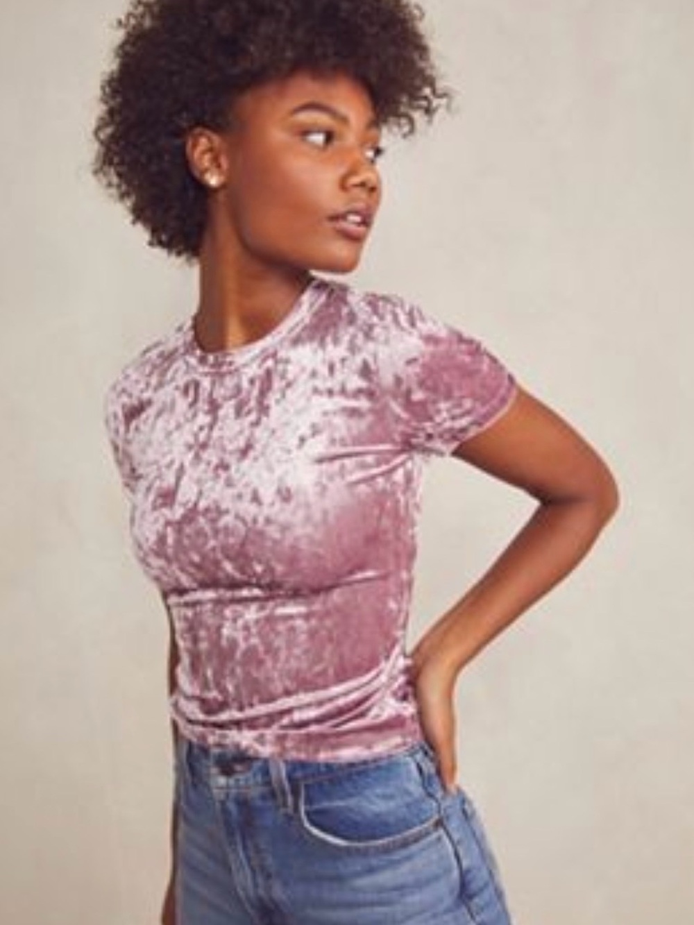 Anthropologie Pure & Good Velvet Lilac Shirt